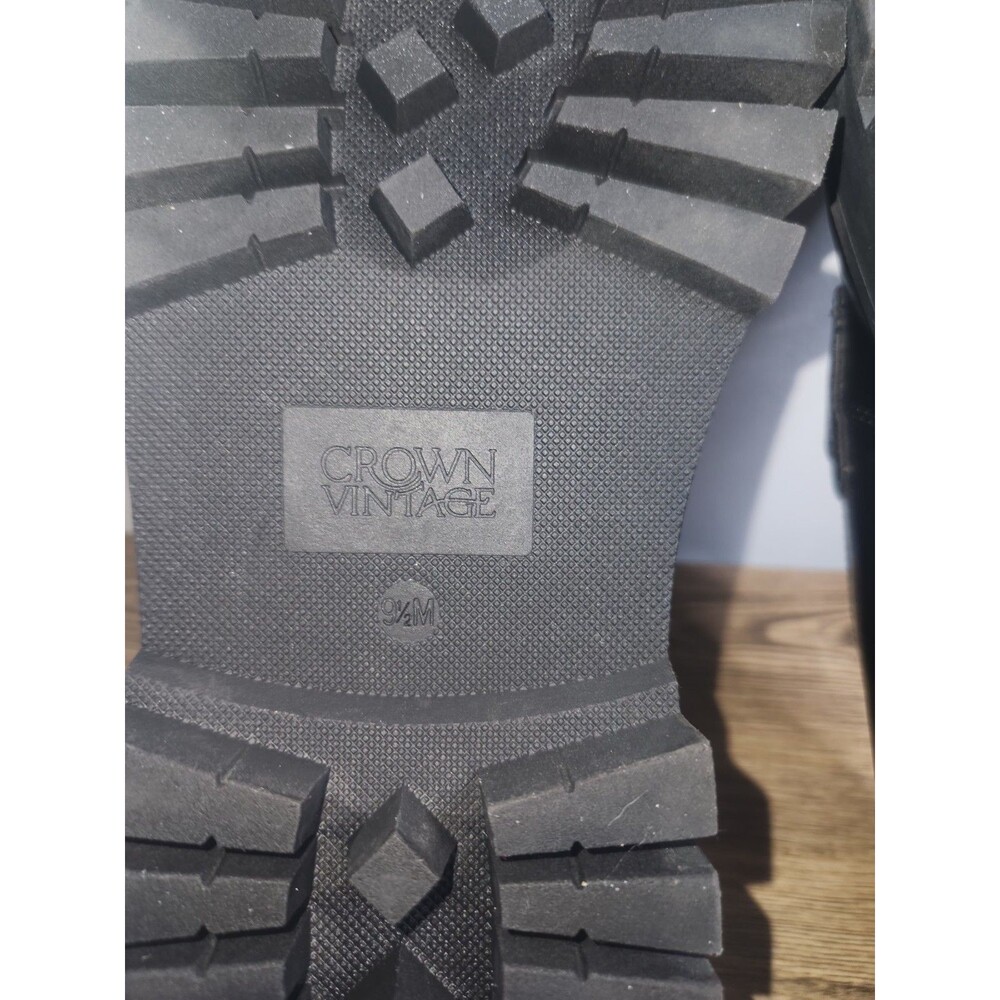 Crown Vintage Women's Black Chunky Lug Sole Platform Penny Loafer US Sz 9.5 Med - Picture 13 of 13